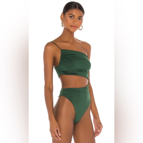 Revolve Superdown Veronica Cut Out Bodysuit in Forest Green (NWOT) - Picture 3 of 10